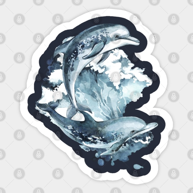 Jumping Dolphins Sticker by Lucia